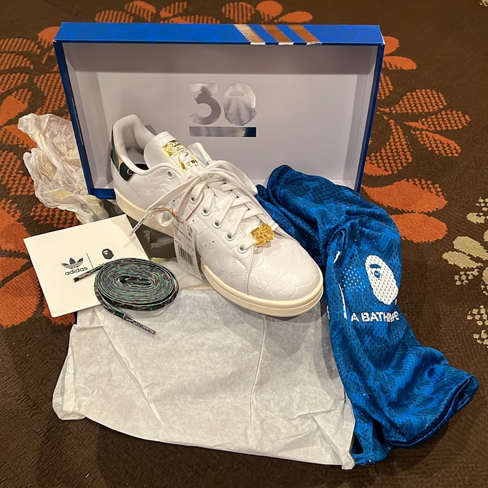 ❄️ SALE 30th Anniversary Adidas x BAPE “Stan Smith” Camo Sneakers